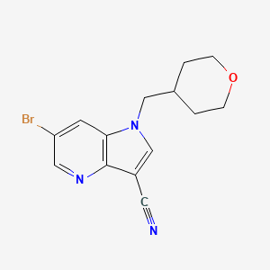 6-bromo-1-((tetrahydro-2H-pyran-4-yl)methyl)-1H-pyrrolo[3,2-b]pyridine-3-carbonitrile