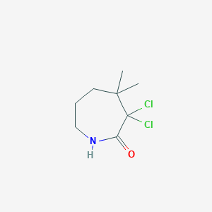molecular formula C8H13Cl2NO B8449168 3,3-Dichloro-4,4-dimethyl-2-oxoperhydroazepine 
