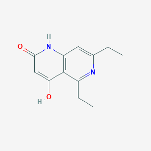 molecular formula C12H14N2O2 B8449214 5,7-diethyl-4-hydroxy-1,6-naphthyridin-2(1H)-one 
