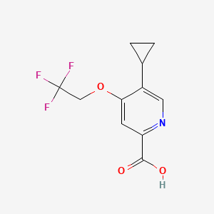 molecular formula C11H10F3NO3 B8449224 5-Cyclopropyl-4-(2,2,2-trifluoro-ethoxy)-pyridine-2-carboxylic acid 