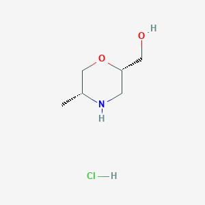 molecular formula C6H14ClNO2 B8449268 ((2S,5R)-5-Methylmorpholin-2-yl)methanol hydrochloride 