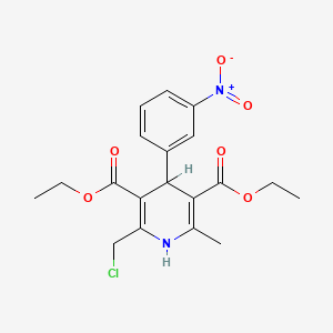 molecular formula C19H21ClN2O6 B8449271 2-Chloromethyl-3,5-dicarboethoxy-4-(m-nitrophenyl)-6-methyl-1,4-dihydropyridine CAS No. 105435-14-1