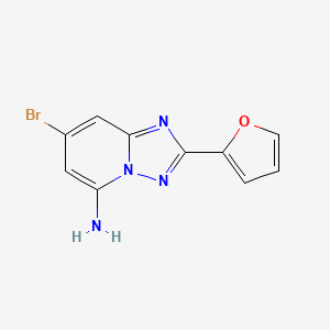 molecular formula C10H7BrN4O B8449303 7-Bromo-2-furan-2-yl-[1,2,4]triazolo[1,5-a]pyridin-5-ylamine 