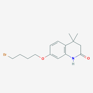 molecular formula C15H20BrNO2 B8449422 7-(4-bromobutoxy)-4,4-dimethyl-3,4-dihydro-1H-quinolin-2-one 