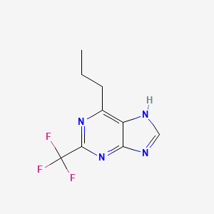 molecular formula C9H9F3N4 B8449427 9H-Purine, 6-propyl-2-(trifluoromethyl)- 