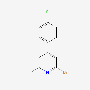 molecular formula C12H9BrClN B8449446 2-Bromo-4-(4-chloro-phenyl)-6-methyl-pyridine 