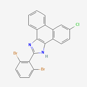 molecular formula C21H11Br2ClN2 B8449452 6-chloro-2-(2,6-dibromophenyl)-1H-phenanthro[9,10-d]imidazole 