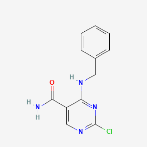 molecular formula C12H11ClN4O B8449457 4-Benzylamino-2-chloropyrimidine-5-carboxamide 