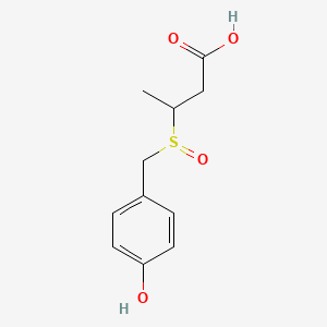 molecular formula C11H14O4S B8449494 3-(p-Hydroxybenzylsulfinyl)butyric acid 