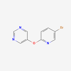 molecular formula C9H6BrN3O B8449530 5-(5-Bromopyridin-2-yloxy)pyrimidine 
