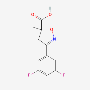 molecular formula C11H9F2NO3 B8449578 3-(3,5-Difluorophenyl)-5-methyl-4,5-dihydro-1,2-oxazole-5-carboxylic acid 