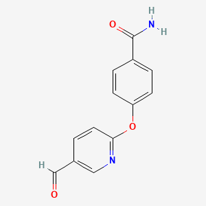 molecular formula C13H10N2O3 B8449600 4-(5-Formyl-pyridin-2-yloxy)-benzamide 
