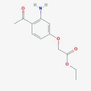 molecular formula C12H15NO4 B8449660 Ethyl 2-(4-acetyl-3-aminophenoxy)acetate 