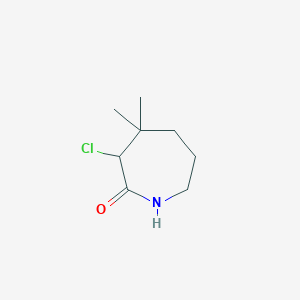 molecular formula C8H14ClNO B8449771 3-Chloro-4,4-dimethyl-2-oxoperhydroazepine 