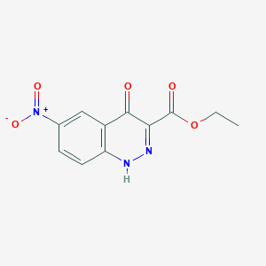 molecular formula C11H9N3O5 B8449810 Ethyl 4-hydroxy-6-nitrocinnolin-3-yl carboxylate 