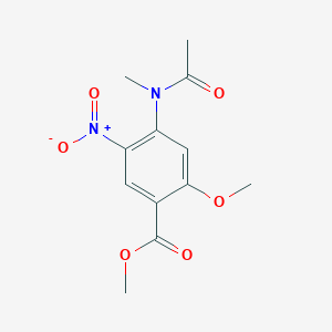 molecular formula C12H14N2O6 B8449919 Methyl 2-methoxy-4-(N-methylacetamido)-5-nitrobenzoate 