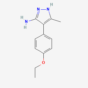 molecular formula C12H15N3O B8449980 3-Methyl-4-(4-ethoxyphenyl)-1H-pyrazol-5-amine 