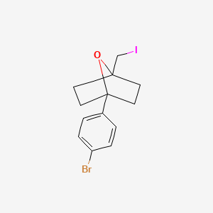 molecular formula C13H14BrIO B8449988 1-(4-Bromophenyl)-4-(iodomethyl)-7-oxabicyclo[2.2.1]heptane 
