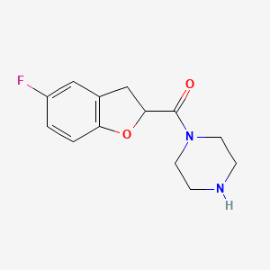 molecular formula C13H15FN2O2 B8450041 (5-Fluoro-2,3-dihydro-benzofuran-2-yl)-piperazin-1-yl-methanone 
