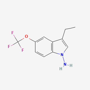 molecular formula C11H11F3N2O B8450052 3-ethyl-5-trifluoromethoxy-1H-indol-1-ylamine 