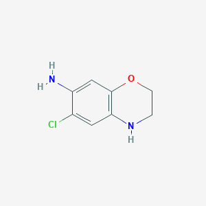 molecular formula C8H9ClN2O B8450102 6-chloro-3,4-dihydro-2H-benzo[b][1,4]oxazin-7-amine CAS No. 908247-65-4