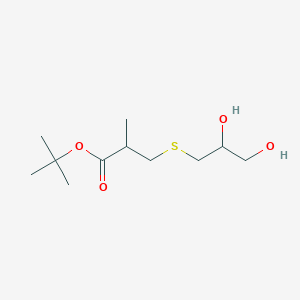 molecular formula C11H22O4S B8450153 6,7-Dihydroxy-2-methyl-4-thiaheptanoic acid t-butyl ester 