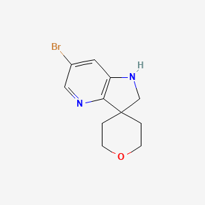 molecular formula C11H13BrN2O B8450208 6'-Bromo-1',2,2',3,5,6-hexahydrospiro[pyran-4,3'-pyrrolo[3,2-b]pyridine] 