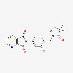 molecular formula C19H16ClN3O4 B8450218 2-[[2-Chloro-4-(pyrrolo[3,4-b]pyridine-5,7-dione-6-yl)phenyl]-methyl]-4,4-dimethyl-3-isoxazolidinone 
