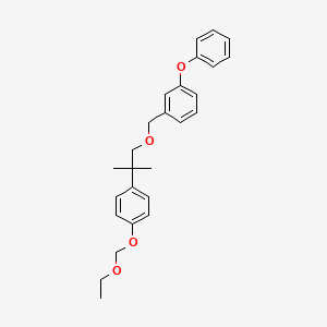 molecular formula C26H30O4 B8450247 Benzene, 1-((2-(4-(ethoxymethoxy)phenyl)-2-methylpropoxy)methyl)-3-phenoxy- CAS No. 80853-84-5