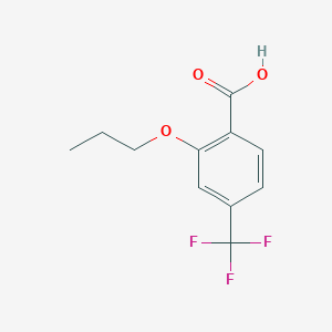 molecular formula C11H11F3O3 B8450286 2-Propoxy-4-(trifluoromethyl)benzoic acid 