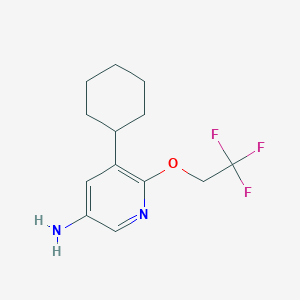 molecular formula C13H17F3N2O B8450365 5-Cyclohexyl-6-(2,2,2-trifluoro-ethoxy)-pyridin-3-ylamine 