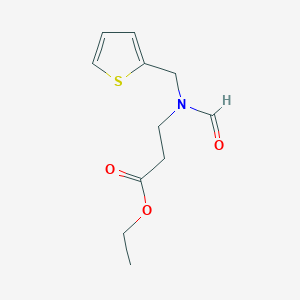 molecular formula C11H15NO3S B8450390 Ethyl 3-[(thiophen-2-ylmethyl)(formyl)amino]propanoate 