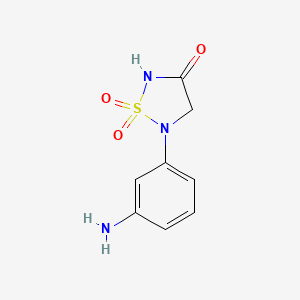 molecular formula C8H9N3O3S B8450414 5-(3-Amino-phenyl)-1,1-dioxo-1,2,5-thiadiazolidin-3-one 