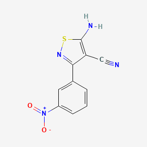 molecular formula C10H6N4O2S B8450540 5-Amino-3-(3-nitrophenyl)isothiazole-4-carbonitrile 