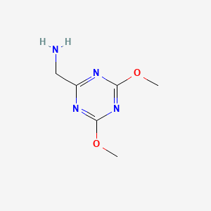 molecular formula C6H10N4O2 B8450661 2-Aminomethyl-4,6-dimethoxy-1,3,5-triazine 