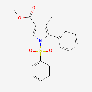 molecular formula C19H17NO4S B8450699 Methyl 4-methyl-5-phenyl-1-(phenylsulfonyl)-1H-pyrrole-3-carboxylate 