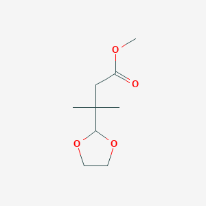 molecular formula C9H16O4 B8450732 Methyl 3,3-dimethyl-3-(1,3-dioxolan-2-yl)propanoate 