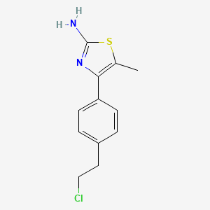 molecular formula C12H13ClN2S B8450741 4-[4-(2-Chloroethyl)phenyl]-5-methyl-1,3-thiazol-2-amine 