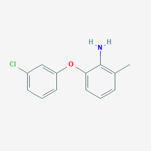 molecular formula C13H12ClNO B8450780 2-Methyl-6-(3-chlorophenoxy)aniline 