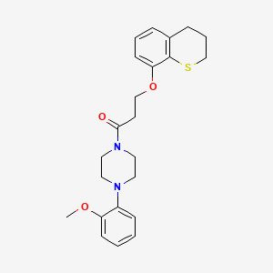 molecular formula C23H28N2O3S B8450818 Piperazine, 1-(3-((3,4-dihydro-2H-1-benzothiopyran-8-yl)oxy)-1-oxopropyl)-4-(2-methoxyphenyl)- CAS No. 153804-47-8