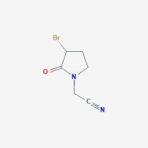 molecular formula C6H7BrN2O B8450839 2-(3-Bromo-2-oxopyrrolidin-1-yl)acetonitrile 