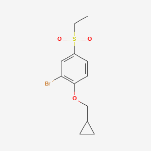 molecular formula C12H15BrO3S B8450863 2-Bromo-1-(cyclopropylmethoxy)-4-ethylsulfonylbenzene 