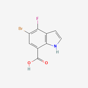 molecular formula C9H5BrFNO2 B8450873 5-bromo-4-fluoro-1H-indole-7-carboxylic acid 