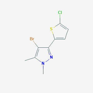 molecular formula C9H8BrClN2S B8450882 4-bromo-3-(5-chloro-2-thienyl)-1,5-dimethyl-1H-pyrazole 