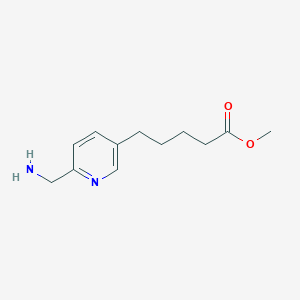 molecular formula C12H18N2O2 B8450914 2-Aminomethyl-5-(4-methoxycarbonylbutyl)pyridine 