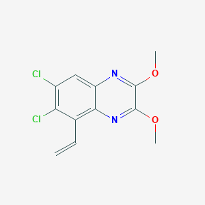 molecular formula C12H10Cl2N2O2 B8450917 6,7-Dichloro-2,3-dimethoxy-5-ethenylquinoxaline 