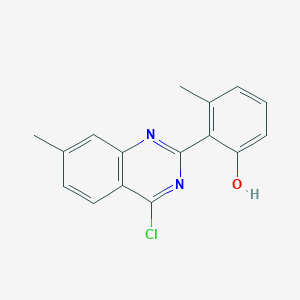 molecular formula C16H13ClN2O B8450920 2-(4-Chloro-7-methylquinazolin-2-yl)-3-methylphenol 