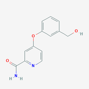 molecular formula C13H12N2O3 B8450925 4-[3-(Hydroxymethyl)phenoxy]-2-pyridinecarboxamide 