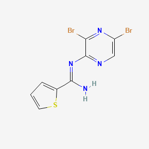 molecular formula C9H6Br2N4S B8451022 N-(3,5-dibromo-pyrazin-2-yl)-thiophene-2-carboxamidine 