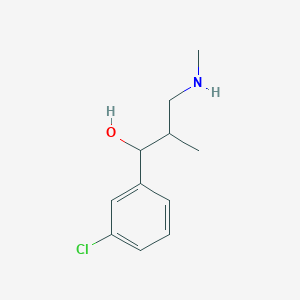 molecular formula C11H16ClNO B8451031 1-(3-Chlorophenyl)-2-methyl-3-(methylamino)propan-1-ol 